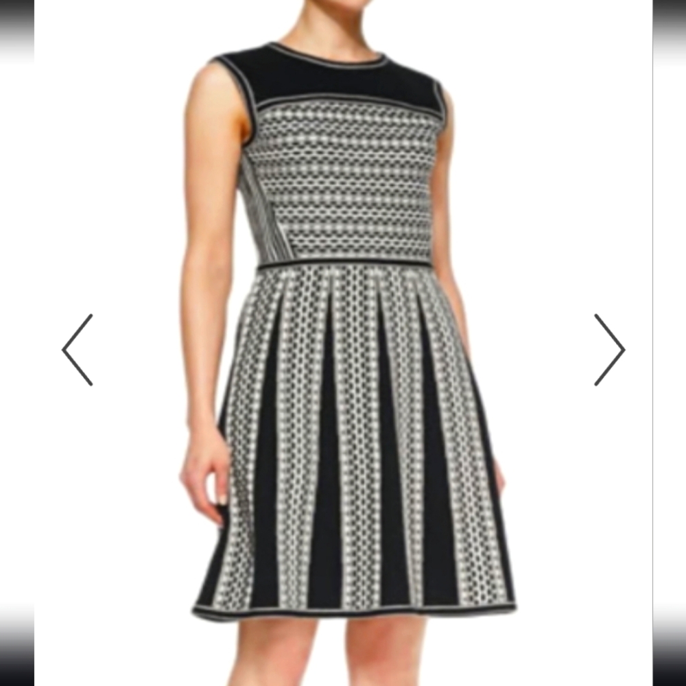 Tory Burch Size Small 100% Cotton Monique Black and White Dress